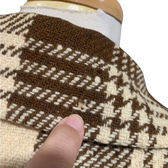 Vntg 50’s Gus Mayer Volup Brown Plaid Double-Breasted Pea Coat sz XL - Picture 7 of 11